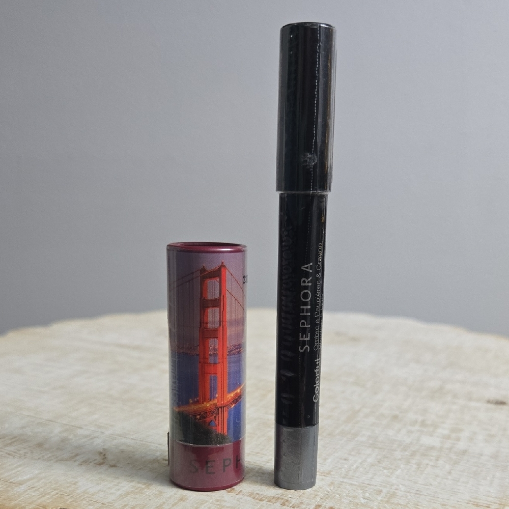 Sephora Black Eyeliner and Burgundy Lipstick